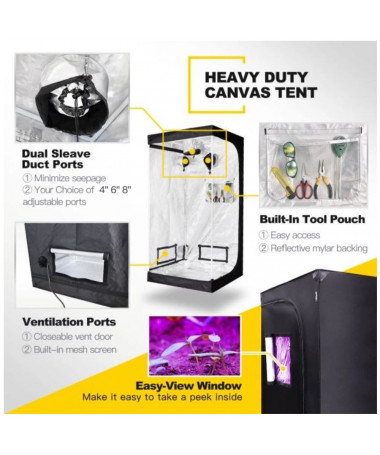 -35% iPower Silver growbox 60x60x160cm grow tent - 3 - Growboxes