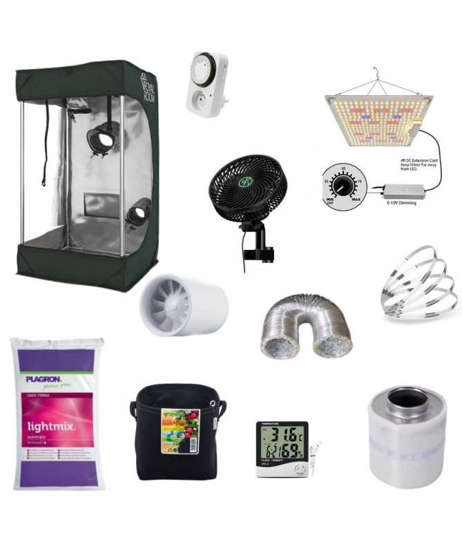 Zestaw Growbox tani HG 50x50x140, GOAT 120W - 1-4 rośliny