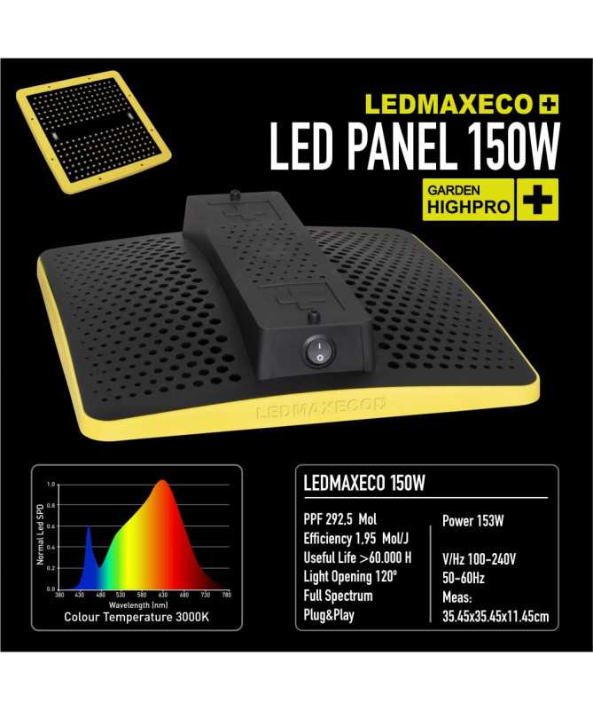 LEDMAX ECO 150W - LED-LAMPE, VOLLES LICHT 3000K, max 80x80cm, SAMSUNG LEDS, FÜR PFLANZENBELEUCHTUNG, GARTEN HIGHPRO