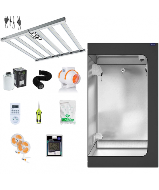 Galaxyfarm Luna Lite 120x120x200cm grow box + LUCKYGROW FLEX 720W LED