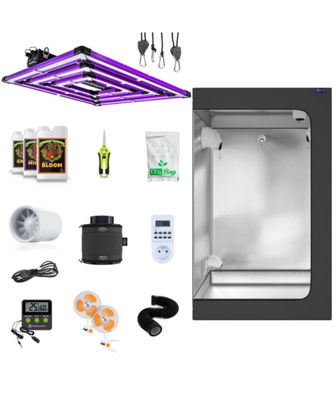 Growbox-Anbauset Galaxyfarm Luna Lite 120 x 120 x 200 cm + LED ATS 300 W PRO + Düngemittel