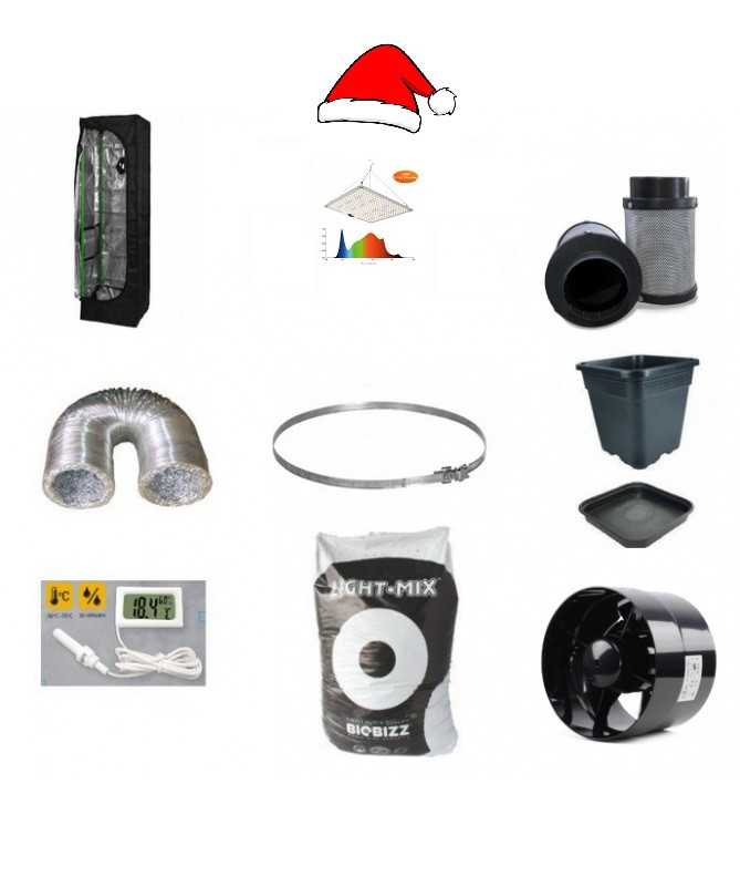 MINI Weihnachtsset Growbox HG 40x40xh140 LED GOAT 100W 1 Pflanze