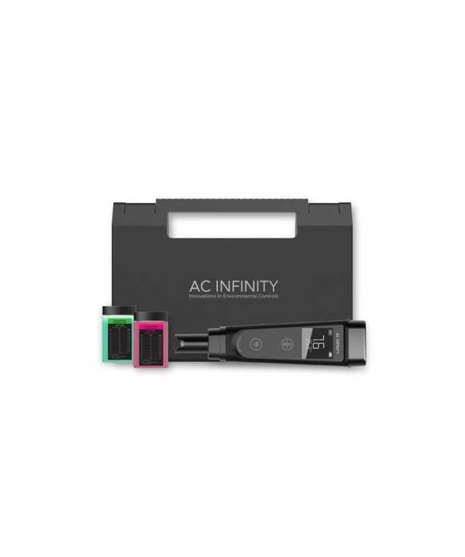 AC Infinity pH Meter PRO Kit with replaceable electrode - pH and temperature meter + calibration fluids