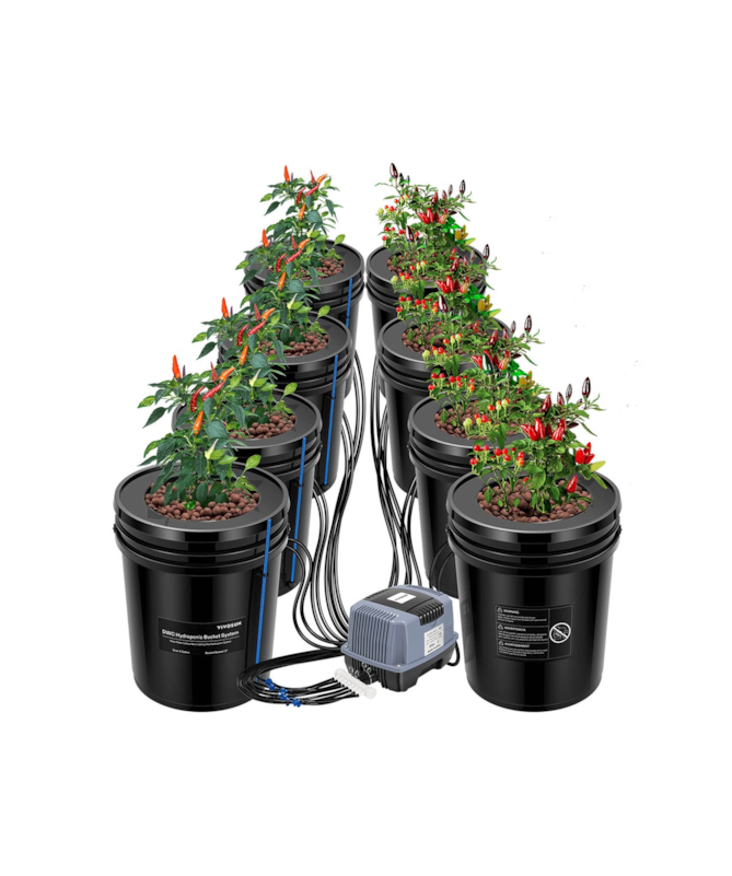 Vivosun DWC 4 × 18,9 l – hydroponický systém Deep Water Culture