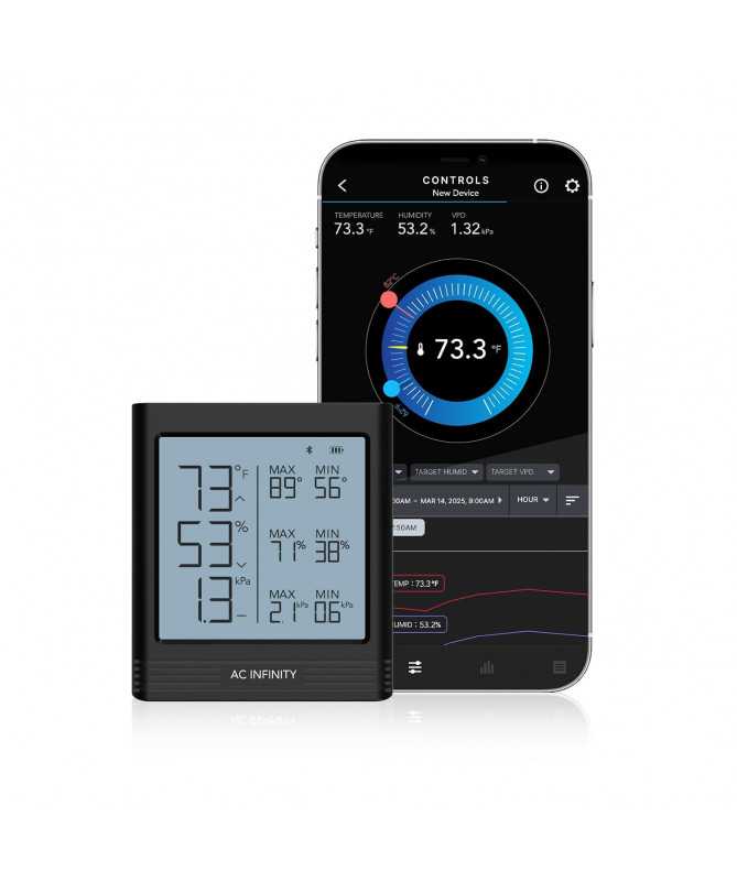AC Infinity Smart Hygrometer B2 – inteligentna stacja pogody Bluetooth | miernik temperatury i higrometr AC Infinity Smart Hygrometer B2 – inteligentna stacja pogody Bluetooth | miernik temperatury i higrometr