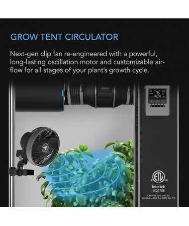 AC Infinity Cloudray S6 Gen 2 Oscillating Clip Fan 12W 10-speed fi 150mm - clip-on circulation fan - 2 - Circulation Fans AC Infinity Cloudray S6 Gen 2 Oscillating Clip Fan 12W 10-speed fi 150mm - clip-on circulation fan - 2 - Circulation Fans