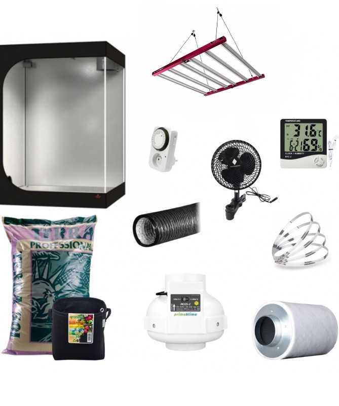 Sada Growbox HS 150x150x200, Solux Aura PRO 720 W, 3,2 umol – 9 rostlin