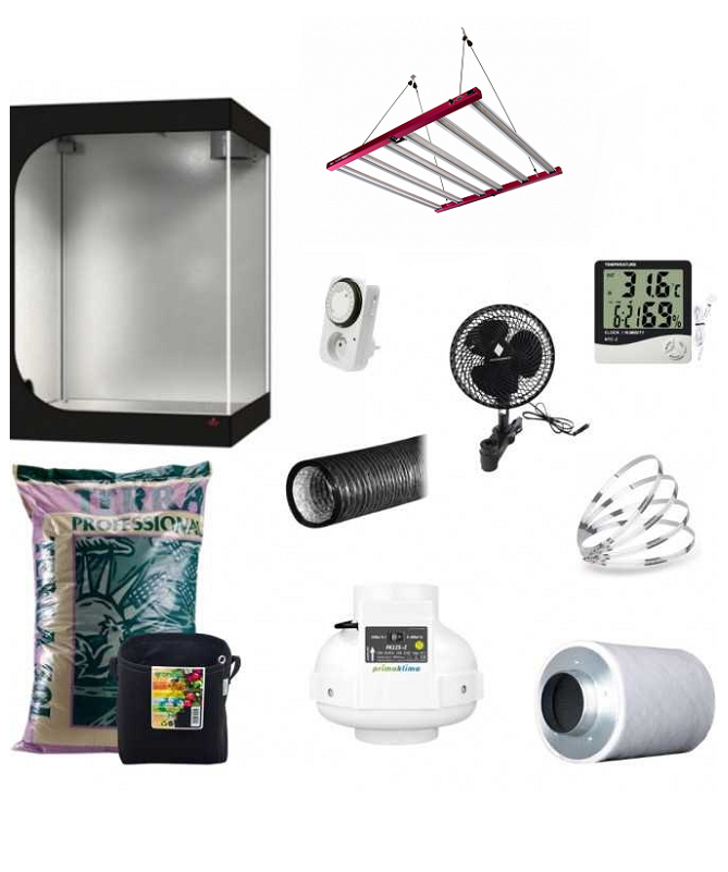 Zestaw Growbox Luna 240x120x200 Solux Aura PRO 720w x2 18 roślin