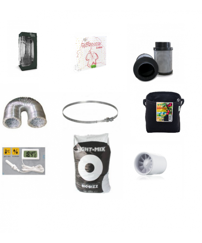 COSMOS 50x50xh120 Growbox Kit, 120W (Quiet Ventilation) COSMOS 50x50xh120 Growbox Kit, 120W (Quiet Ventilation)