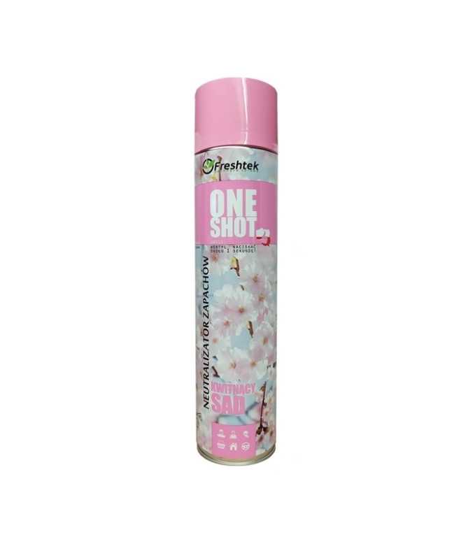 Freshtek ONE SHOT Kwitnący Sad Spray 600ml - neutralizator zapachu Freshtek ONE SHOT Kwitnący Sad Spray 600ml - neutralizator zapachu