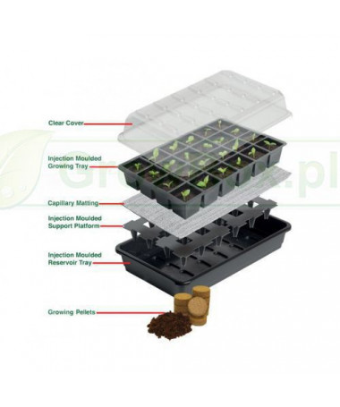 GARLAND SELF-RAISING GLASSROOM/PROPAGATOR, 12 SEEDS, 1.2L TANK, 37.5x13.5xh16cm - 1