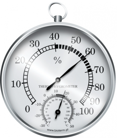 Weather station thermometer/hygrometer analog silver 092209 - 1