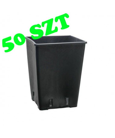 Set of 50pcs Plastic Square Pot 25cm x 25cm x 26cm - 11l