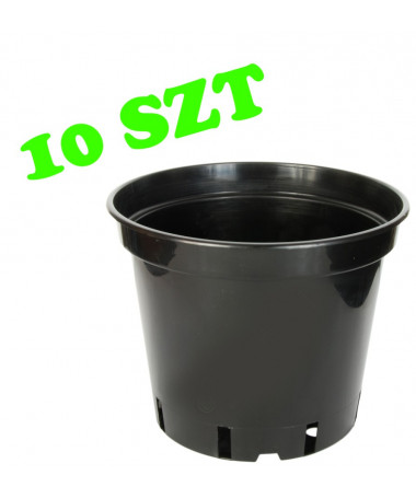 Zestaw 10szt. Doniczka plastikowa okrągła 14L - 1 - Donica plastikowa okrągła. Wymiary: 0,25L (fi 90mm X h70mm) 0,4L (fi 100