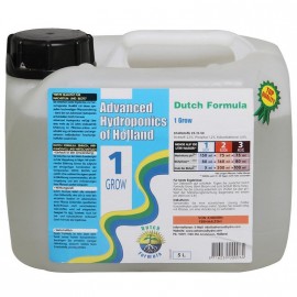 DUTCH FORMULA 1 GROW 5L GROWTH FERTILIZER - ADVANCED HYDROPONICS OF HOLLAND - 1