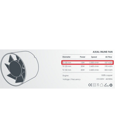 PROFAN+ DUCT FAN FI100MM 107M3/H - 6