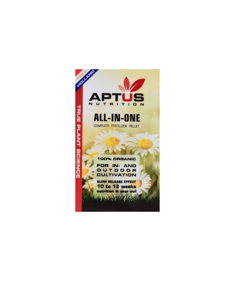 APTUS ALL-IN-ONE PELET 100GR - 1 - Kurzzeitige Kultivierung 3 MonateinsTorfins Die empfohlene Menge beträgt 50-100 g pro Pflanze