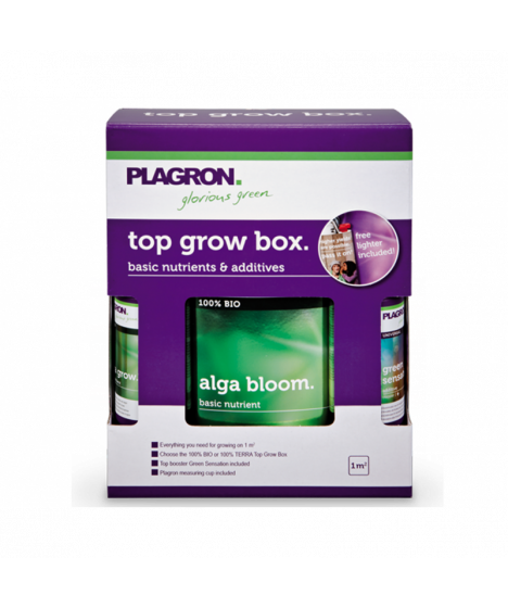 PLAGRON FERTILISER KIT ALGA GROW BOX - 1 - Vše pro pěstování na 1m2 Top Grow Box 100% BIO je ideální sada, pokud vážíte do