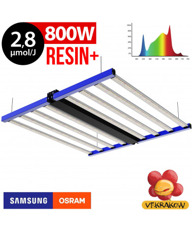 LED LAMP AX 800W RESIN+, 2.8 µmol/J , DUAL + DEEP RED, SAMSUNG + OSRAM, FOR GROWTH AND FLOWERING, RJ45 - 1