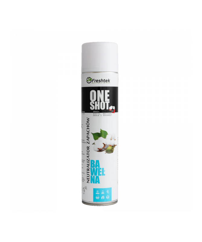 Freshtek ONE SHOT Cotton Spray 600ml - odor neutralizer.